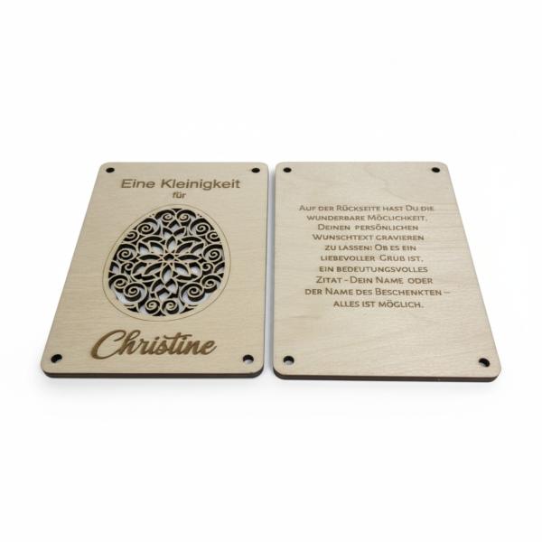 Holzkarte zu Ostern: Stilvolle Geldgeschenke personalisiert mit Namen – Die perfekte Geschenkidee für deine Liebsten!